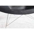 coconut leather lounge chair in black aniline leather
